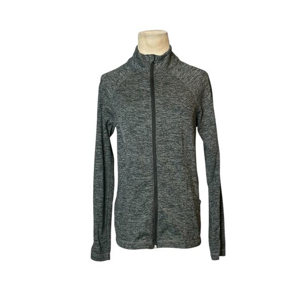 Bally heathered gray long sleeves athletic zippered jacket size Small - Picture 1 of 11